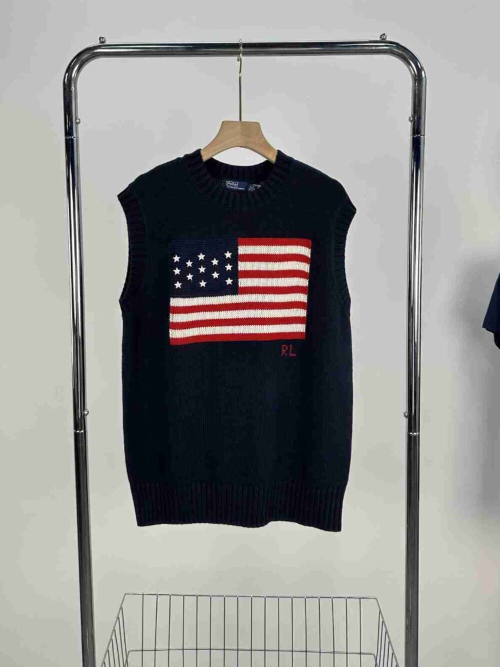 Ralph‑Lauren American Flag Cotton Knit Crewneck Vest Unisex - Picture 1 of 7